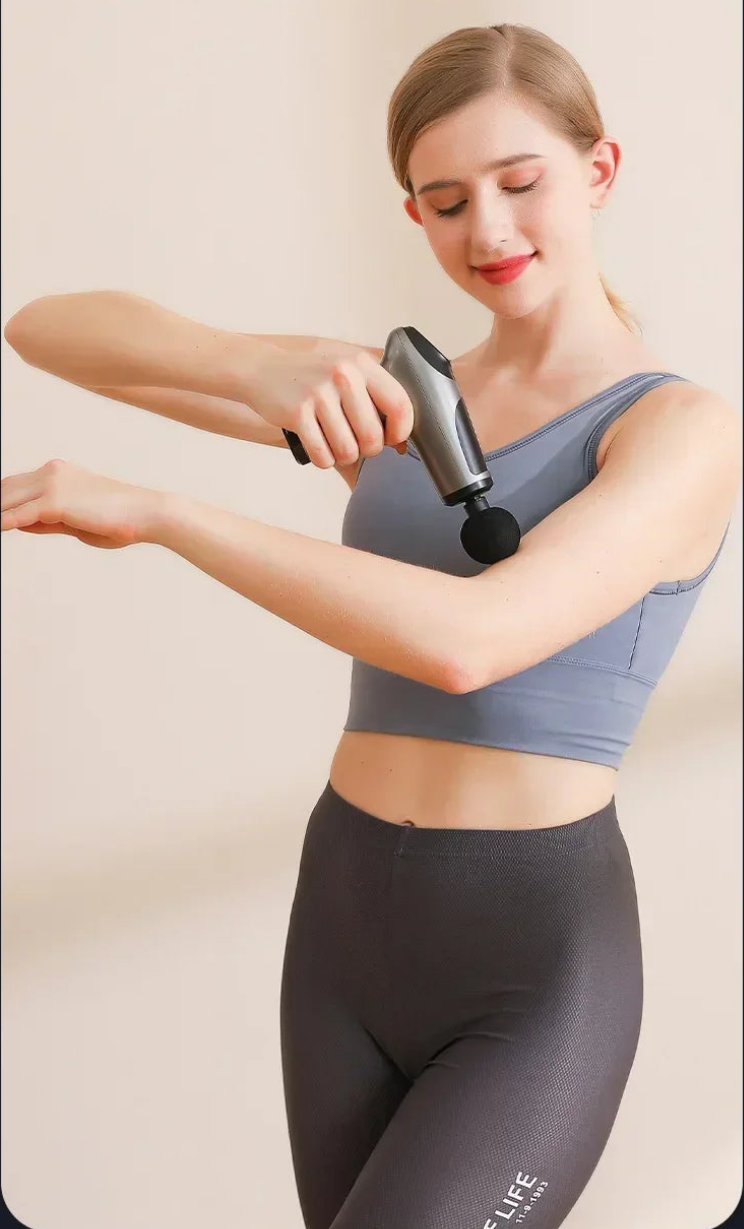 Mini pistola de massagem usb, máquina de relaxamento muscular, pistola vibratória, equipamento fitness para massagem no pescoço, arma de fáscia