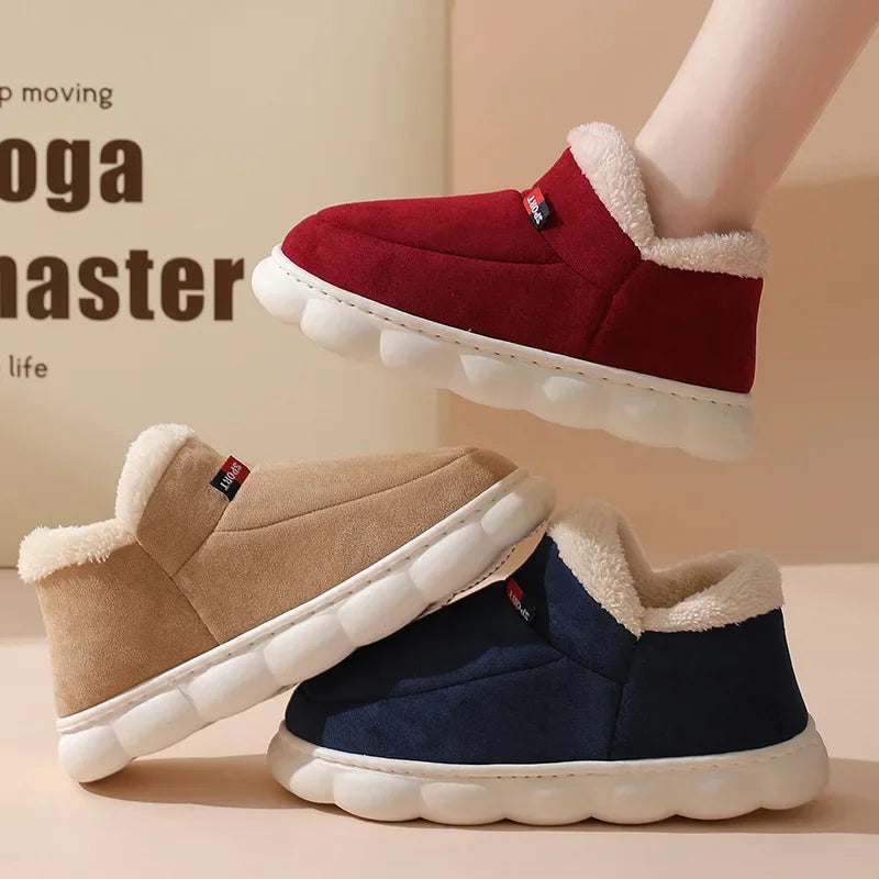 Kidmi inverno sapatos femininos casuais sapatos de casa para homens  ao ar livre sapatos de algodão quente para mulher interior  acolchoados de pelúcia feminino