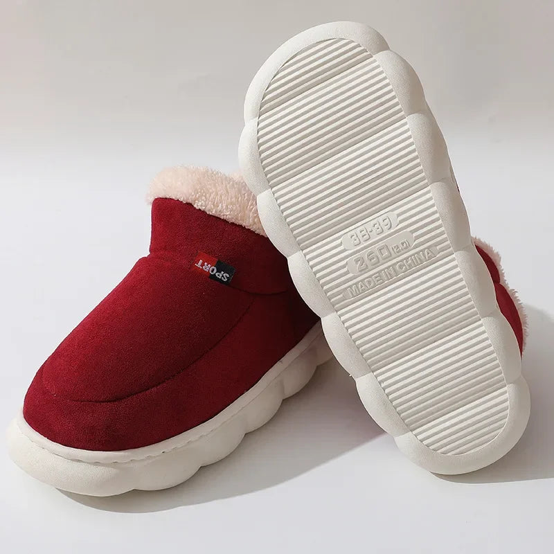 Kidmi inverno sapatos femininos casuais sapatos de casa para homens  ao ar livre sapatos de algodão quente para mulher interior  acolchoados de pelúcia feminino