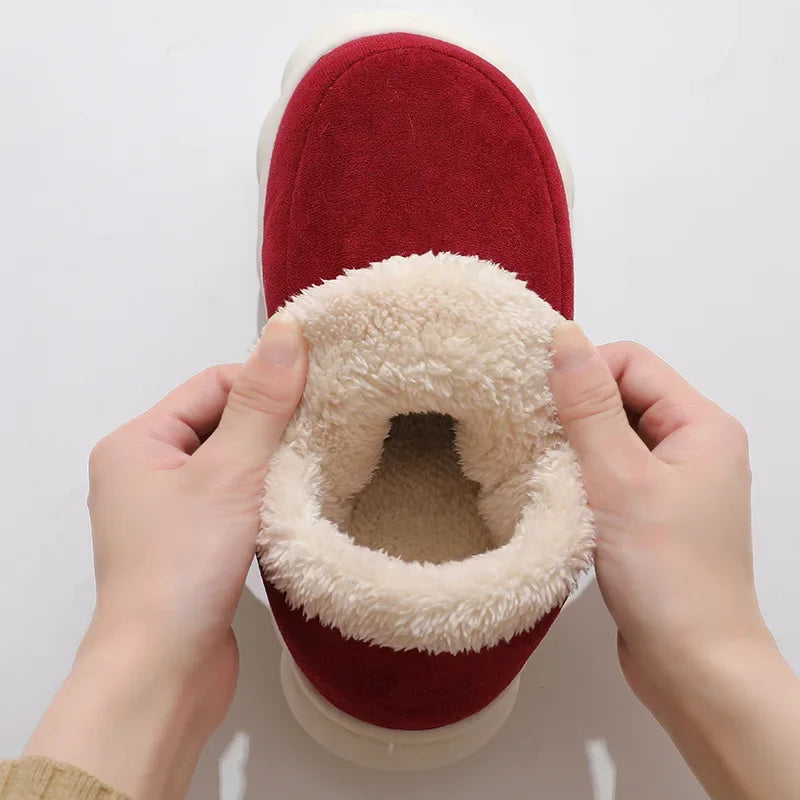 Kidmi inverno sapatos femininos casuais sapatos de casa para homens  ao ar livre sapatos de algodão quente para mulher interior  acolchoados de pelúcia feminino