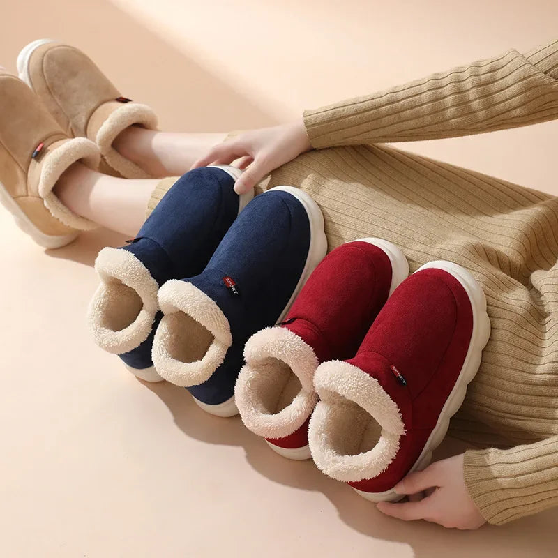 Kidmi inverno sapatos femininos casuais sapatos de casa para homens  ao ar livre sapatos de algodão quente para mulher interior  acolchoados de pelúcia feminino
