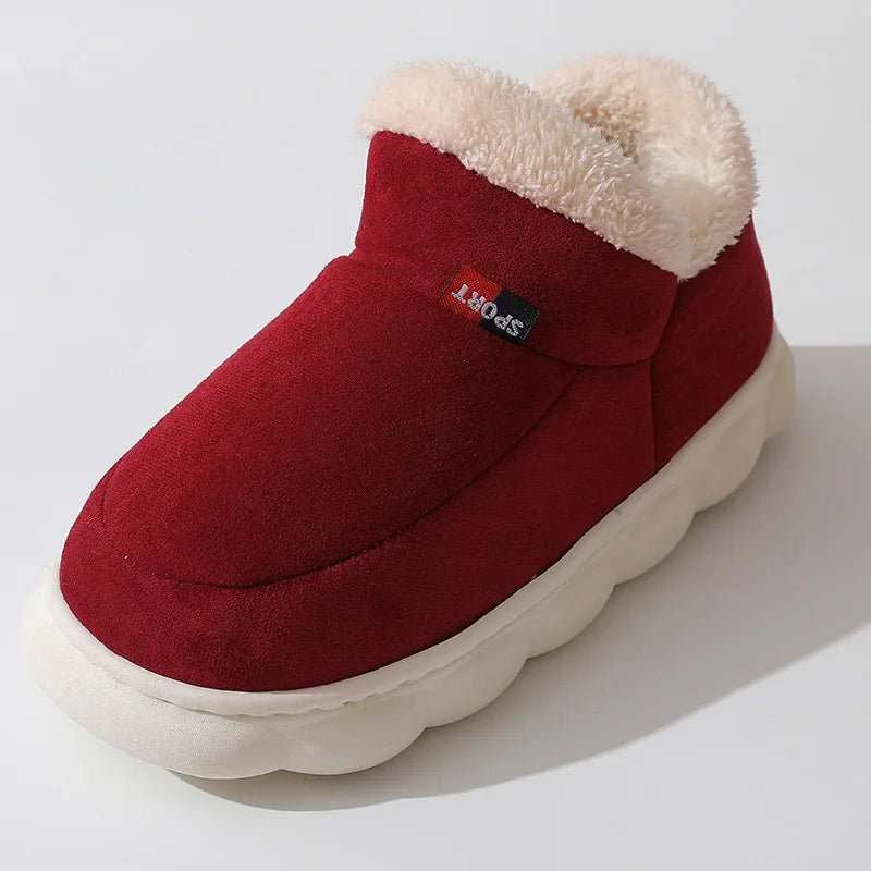 Kidmi inverno sapatos femininos casuais sapatos de casa para homens  ao ar livre sapatos de algodão quente para mulher interior  acolchoados de pelúcia feminino
