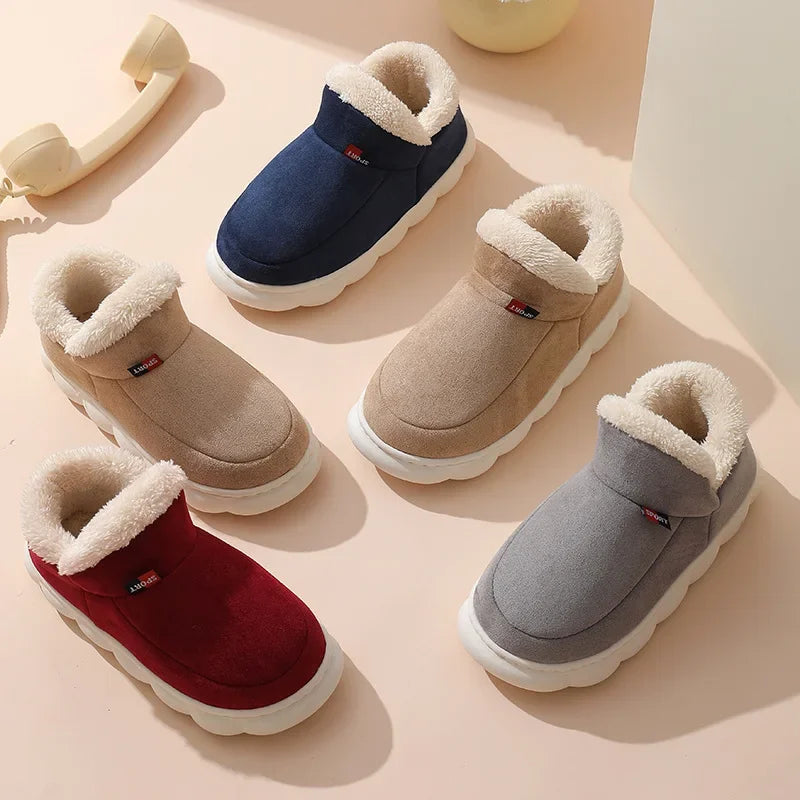 Kidmi inverno sapatos femininos casuais sapatos de casa para homens  ao ar livre sapatos de algodão quente para mulher interior  acolchoados de pelúcia feminino
