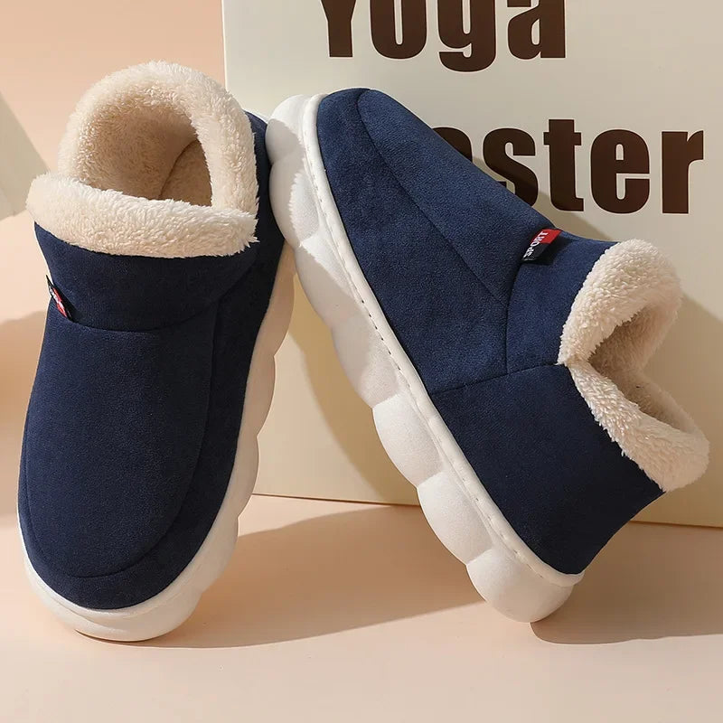 Kidmi inverno sapatos femininos casuais sapatos de casa para homens  ao ar livre sapatos de algodão quente para mulher interior  acolchoados de pelúcia feminino