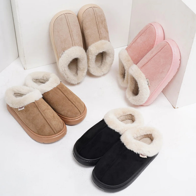 Kidmi inverno sapatos femininos casuais sapatos de casa para homens  ao ar livre sapatos de algodão quente para mulher interior  acolchoados de pelúcia feminino