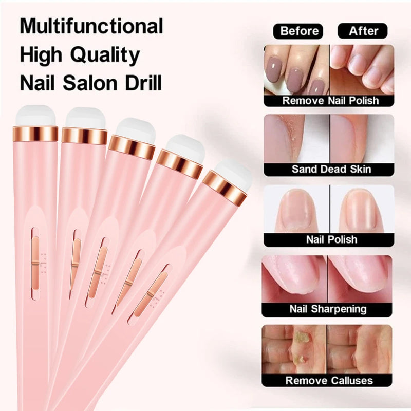 Conjunto de manicure portátil conjunto completo de ferramentas profissionais de manicure e pedicure para esfoliação e polimento para salão de beleza