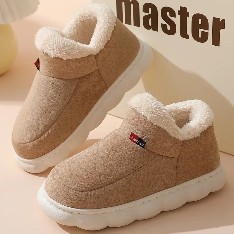 Kidmi inverno sapatos femininos casuais sapatos de casa para homens  ao ar livre sapatos de algodão quente para mulher interior  acolchoados de pelúcia feminino