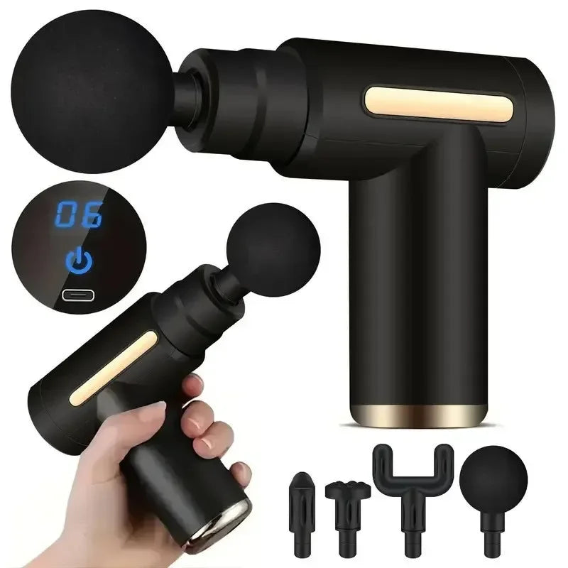 Mini pistola de massagem usb, máquina de relaxamento muscular, pistola vibratória, equipamento fitness para massagem no pescoço, arma de fáscia