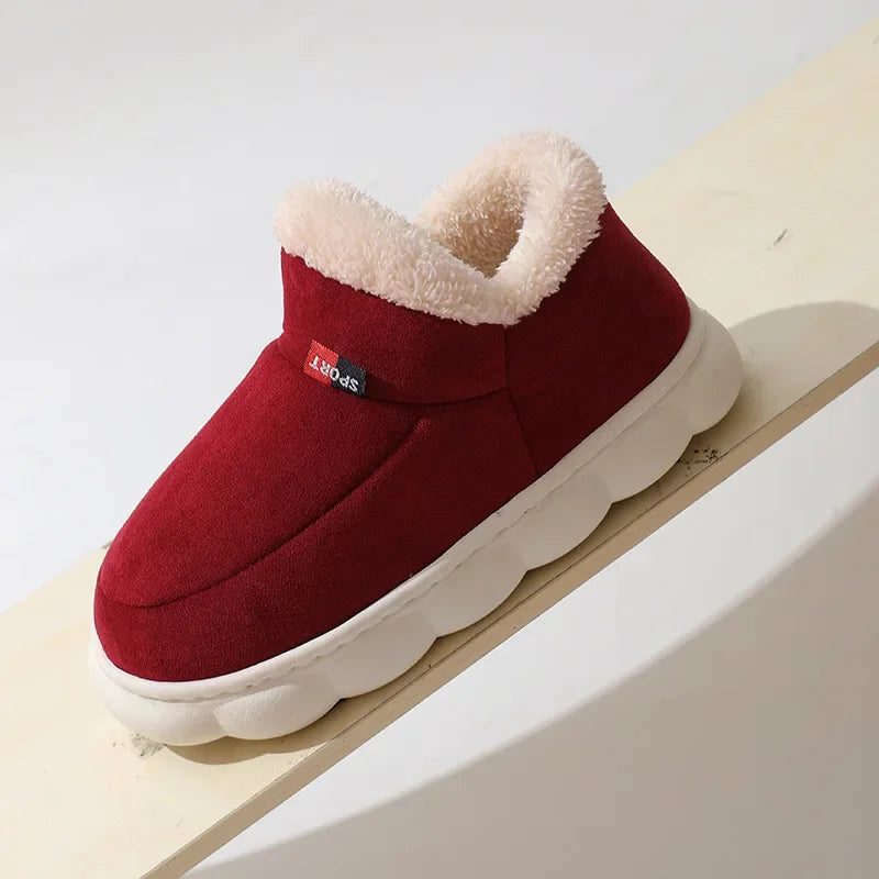 Kidmi inverno sapatos femininos casuais sapatos de casa para homens  ao ar livre sapatos de algodão quente para mulher interior  acolchoados de pelúcia feminino