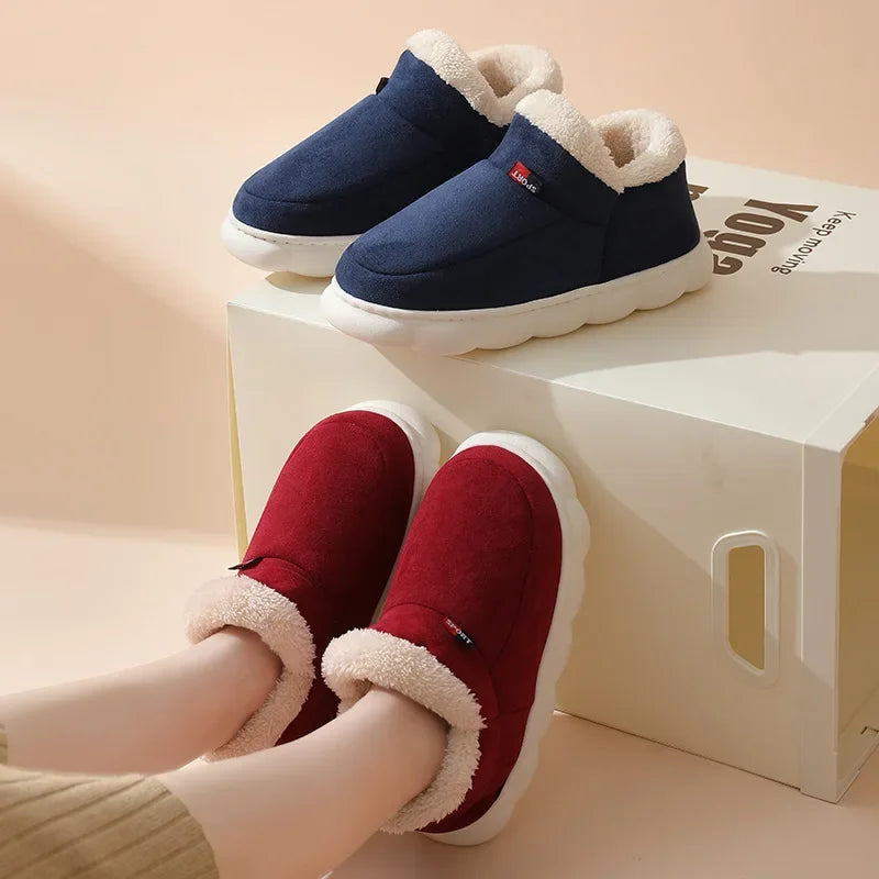 Kidmi inverno sapatos femininos casuais sapatos de casa para homens  ao ar livre sapatos de algodão quente para mulher interior  acolchoados de pelúcia feminino