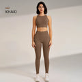 Conjunto de roupas de yoga feminino leggings de cintura alta e superior de duas peças sem costura roupas de exercício de fitness roupa interior de treino de fitness