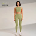 Conjunto de roupas de yoga feminino leggings de cintura alta e superior de duas peças sem costura roupas de exercício de fitness roupa interior de treino de fitness
