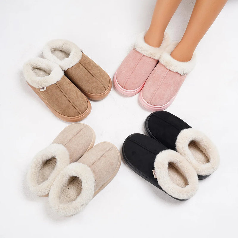 Kidmi inverno sapatos femininos casuais sapatos de casa para homens  ao ar livre sapatos de algodão quente para mulher interior  acolchoados de pelúcia feminino