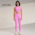 Conjunto de roupas de yoga feminino leggings de cintura alta e superior de duas peças sem costura roupas de exercício de fitness roupa interior de treino de fitness