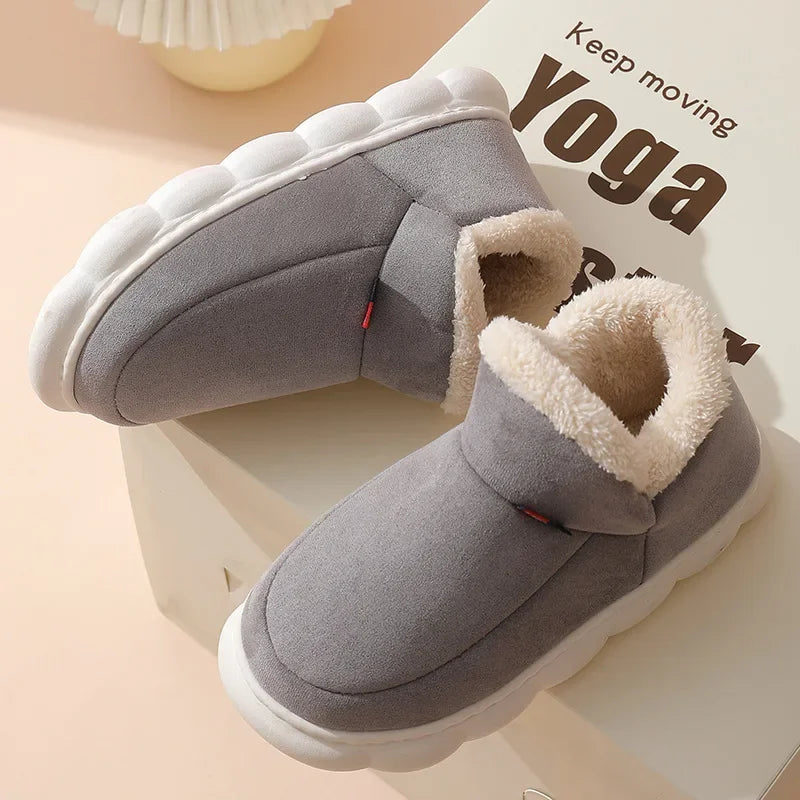 Kidmi inverno sapatos femininos casuais sapatos de casa para homens  ao ar livre sapatos de algodão quente para mulher interior  acolchoados de pelúcia feminino
