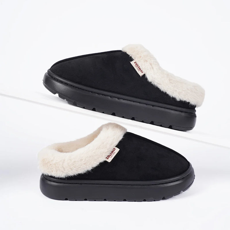 Kidmi inverno sapatos femininos casuais sapatos de casa para homens  ao ar livre sapatos de algodão quente para mulher interior  acolchoados de pelúcia feminino